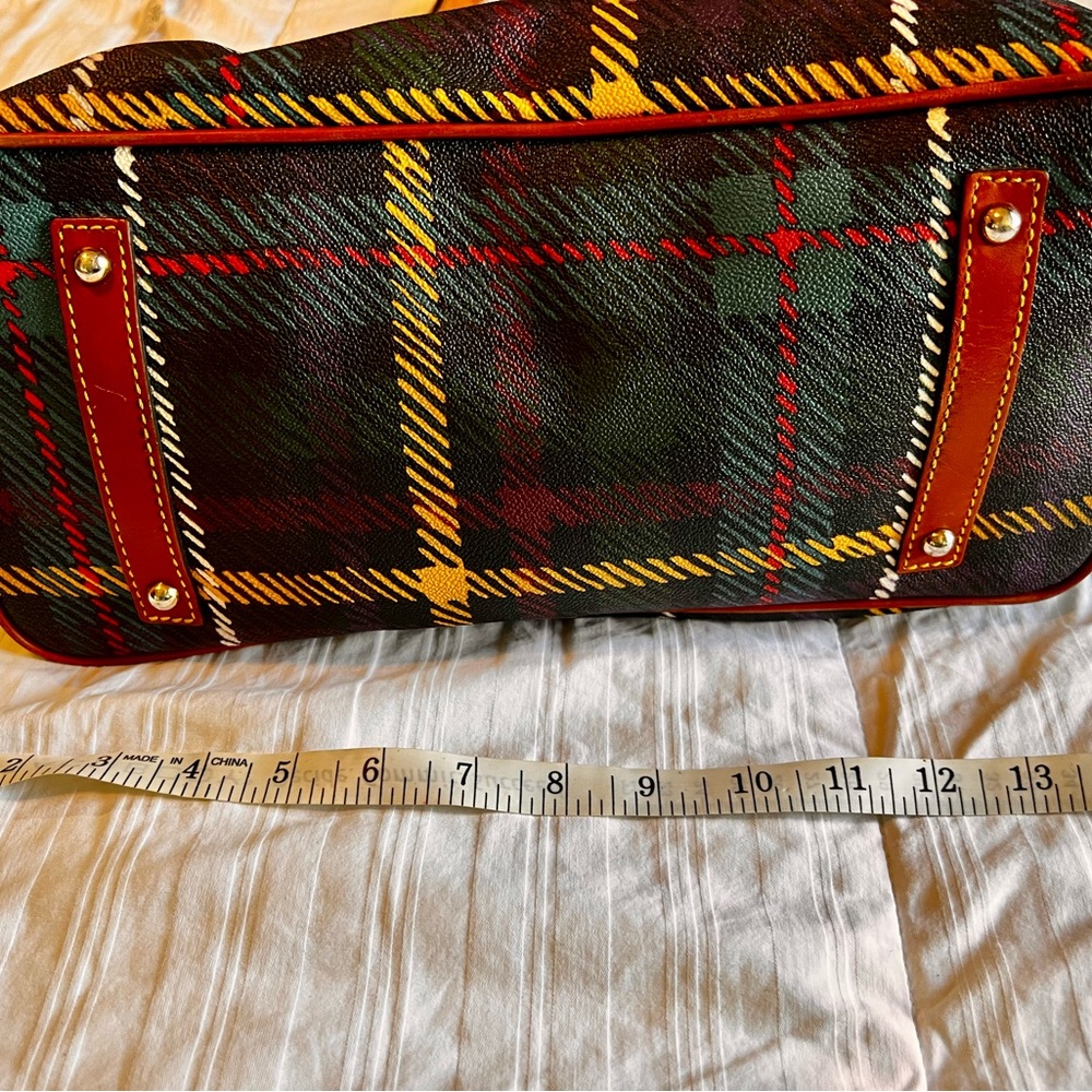 Dooney & Bourke Brown Leather/Plaid Tote Bag - Picture 3 of 9